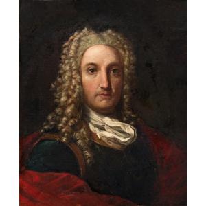 École italienne du XVIIème Portrait d'homme avec perruque