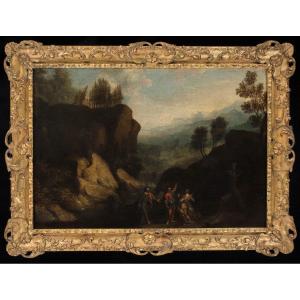 Northern Italian School, 17th Century  Landscape With Christ And Apostles