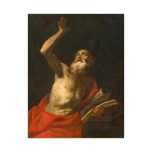 Orazio De Ferrari ( Voltri 1606- Genova 1657), Saint Jérôme, Huile Sur Toile. 