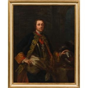G. Bonito (1707- 1789) Por. d'un Gent. Avec La Croix De Chevalier De l'Ordre De La Toison d'Or