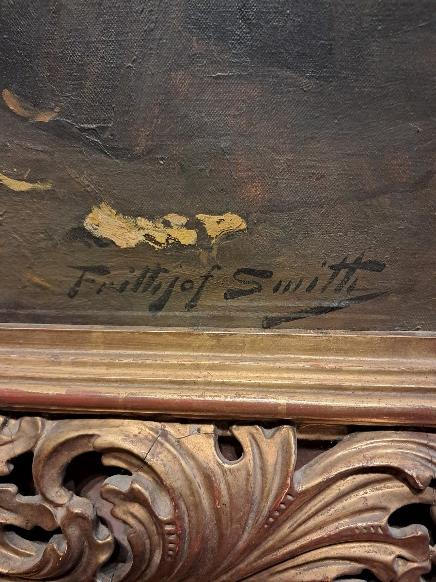 Carl Frithjof Smith (1859-1917) " Scène De Ferme"-photo-4