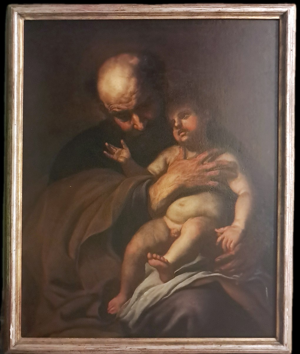 École italienne du XVIIe siècle - Titre: Saint Joseph avec l'enfant-photo-2