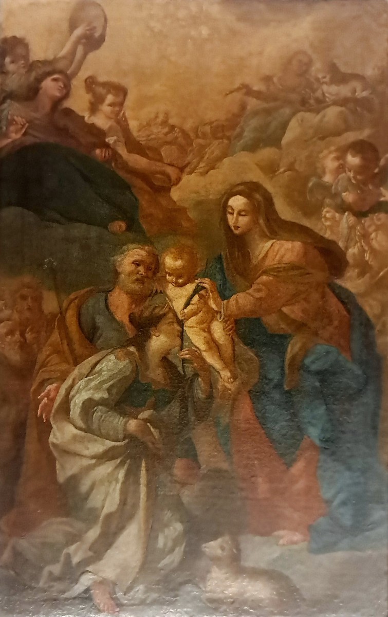 École italienne XVII/XVIII siècle. "Sacra famiglia"-photo-2