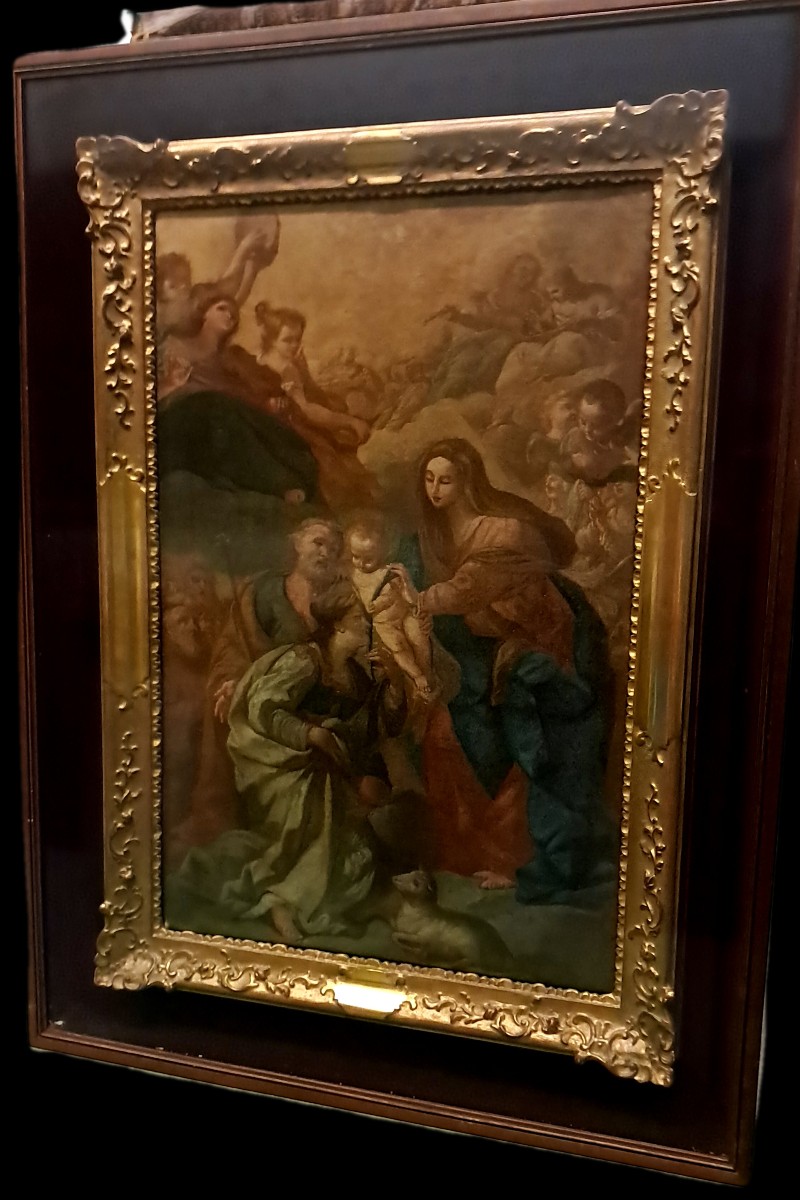 École italienne XVII/XVIII siècle. "Sacra famiglia"-photo-2