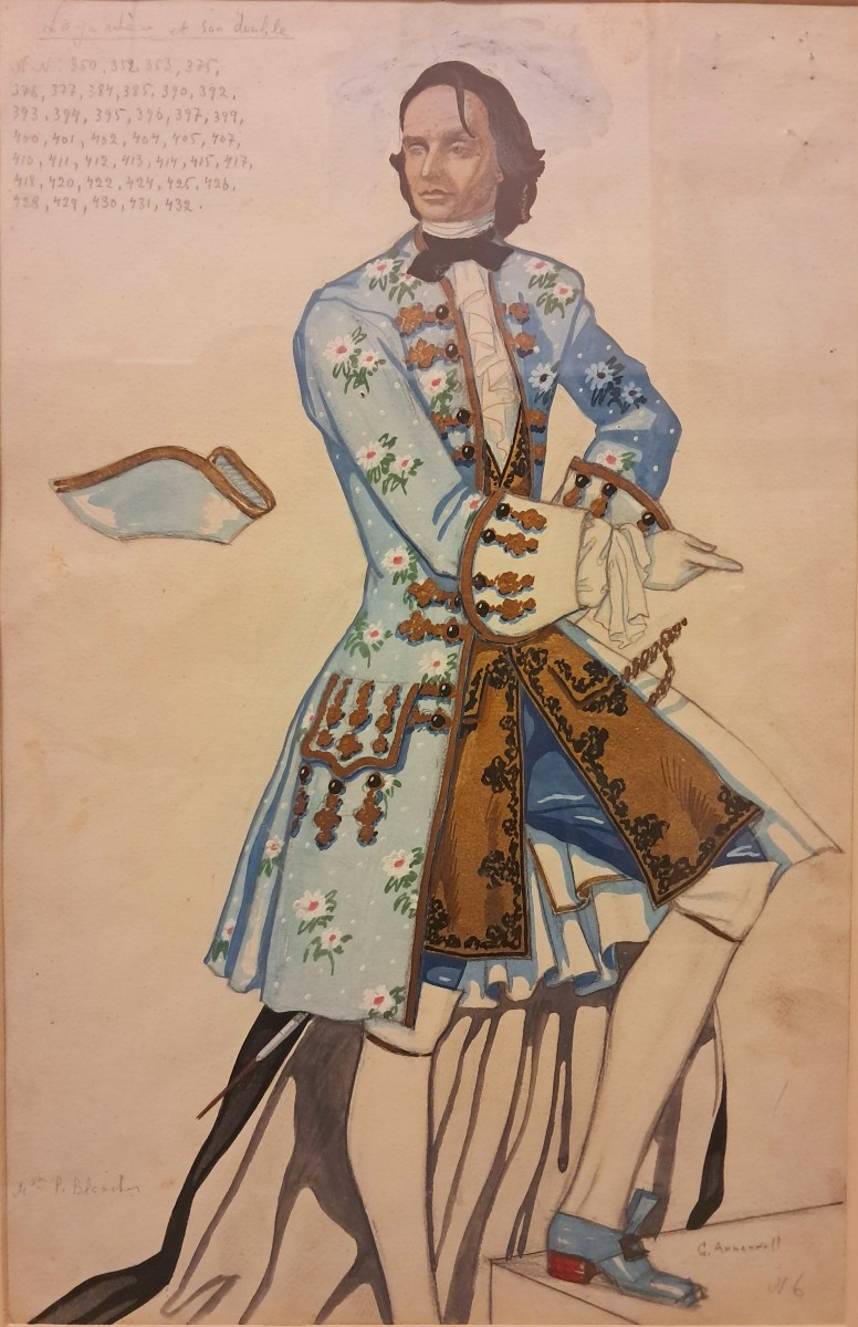 Yuri Annenkov (1889 - 1974) "costume Design For Knight Henri De Lagardère"-photo-2