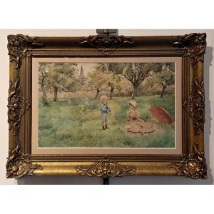 Roger Joseph Jourdain (1845-1918) "jouant Au Golf"