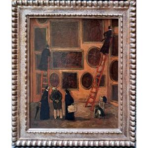 Nino Caffè (1908 - 1975)" Pretini Alla Pinacoteca" 