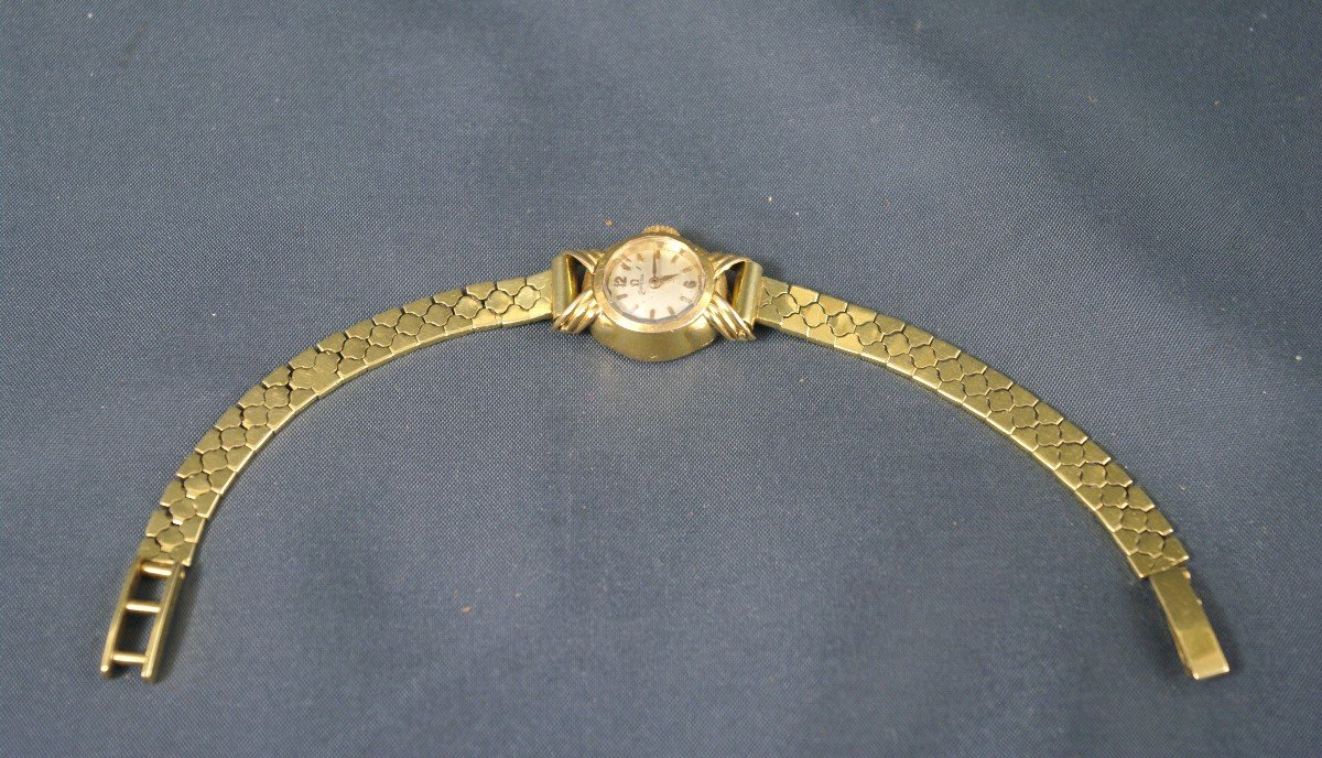 Montre Oméga Art-déco or massif  Fonds Boitier Et Bracelet-photo-2
