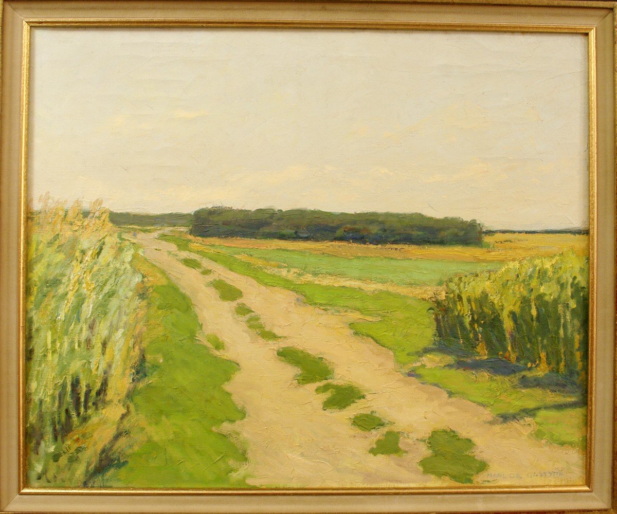 Marco De Gastyne Painting Circa 1930 Post-impressionist Landscape-photo-2