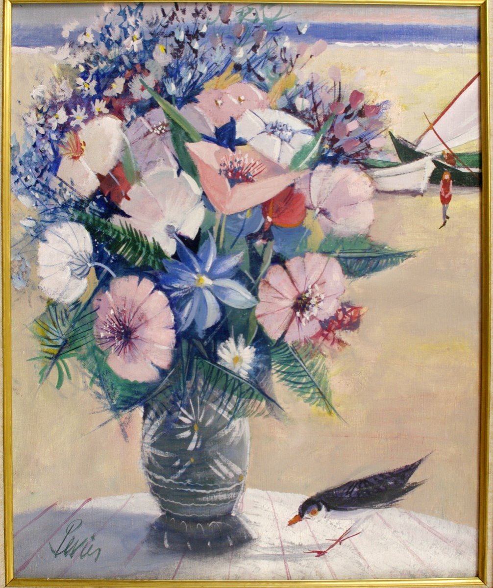 Tableau Charles Levier Bouquet De Fleurs-photo-2