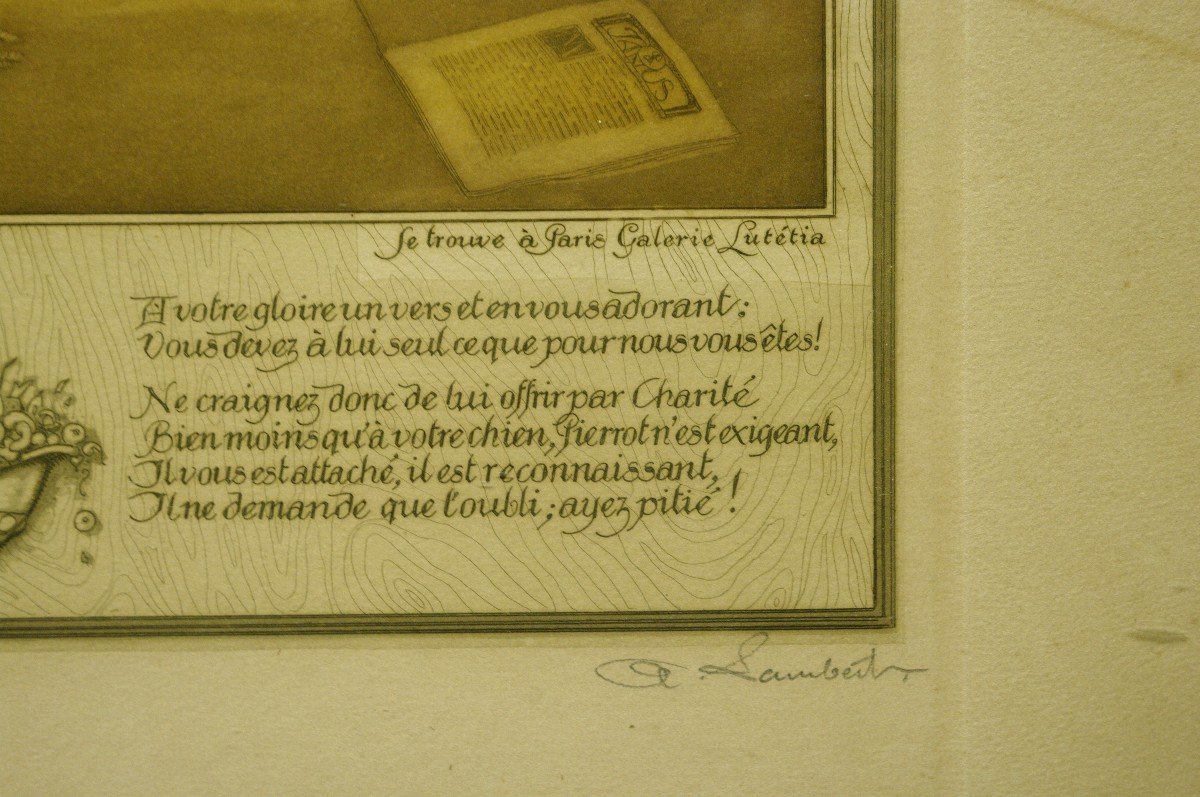 André Lambert 1920 Drypoint And Aquatint La Charité Art Deco-photo-4