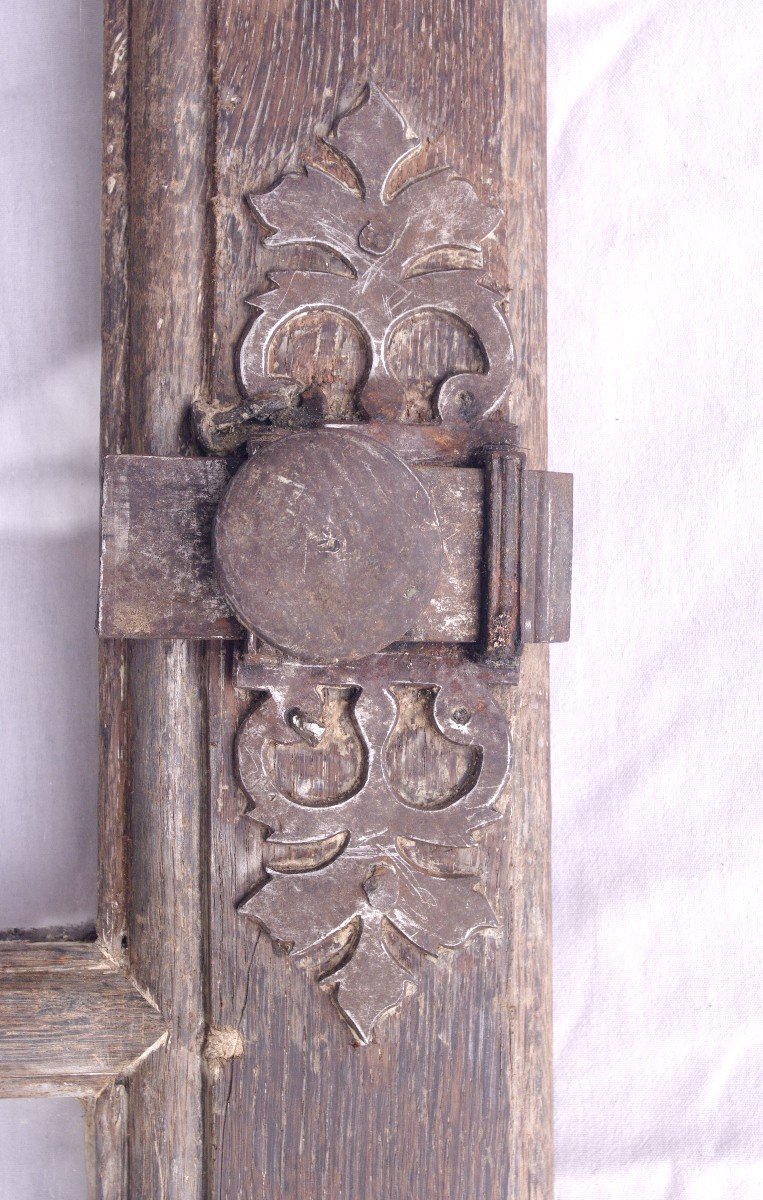 18th Century Oak Glass Door Latch And Handle-photo-3