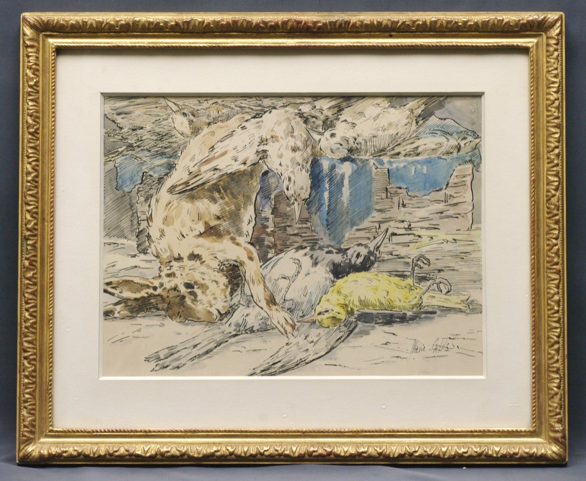 Marie Calves Early 20th Still Life Hunting