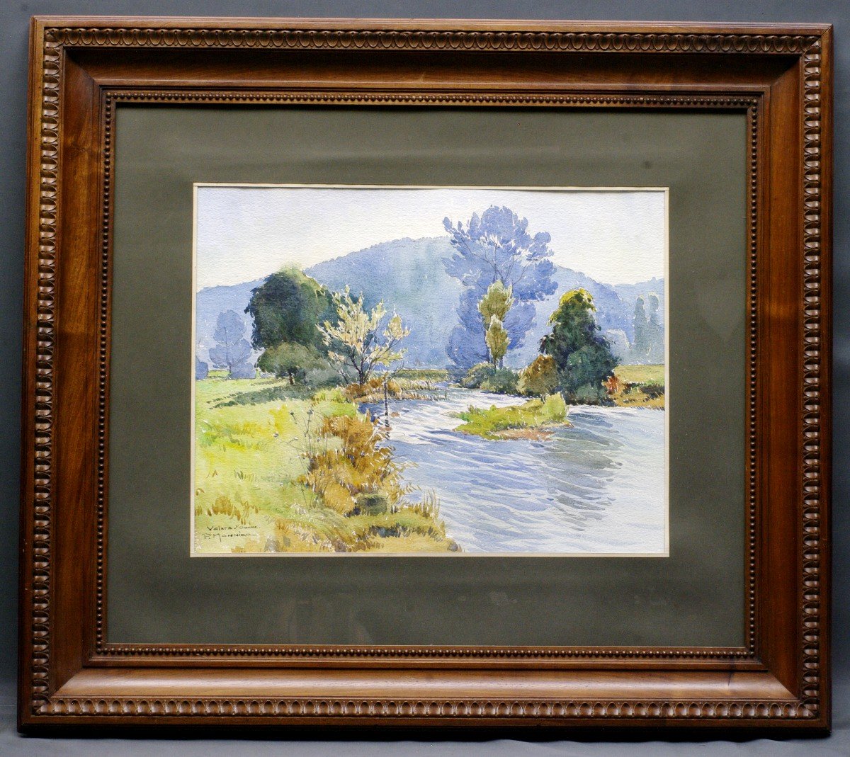 Aquarelle Vers 1920 Velars-sur-ouche P. Monnier Côte d'Or-photo-2