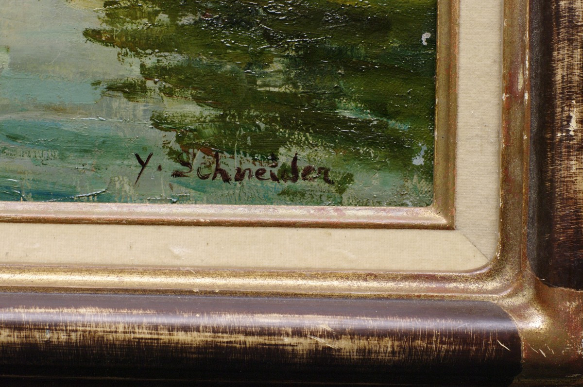 Tableau 1930/1950 Marine Signé Schneider-photo-3