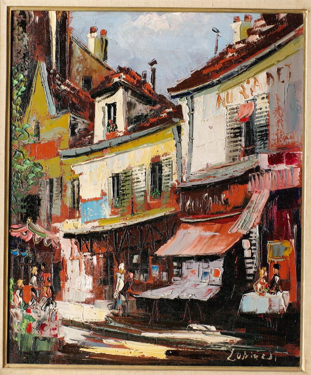 Painting Lucien Desmedt 1965 Montmartre At The Cadet De Gascogne 4 Place Du Tertre -photo-2