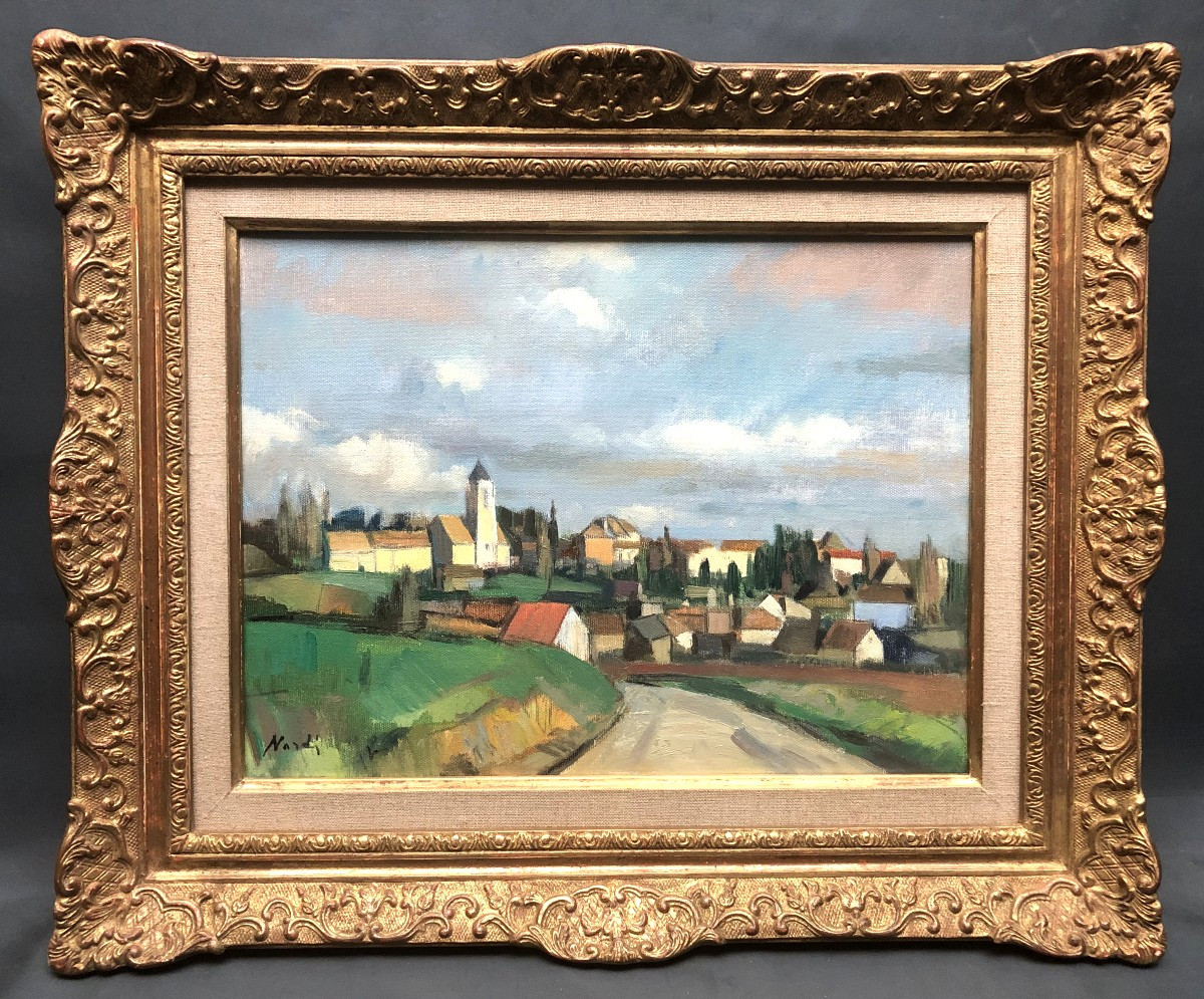 Tableau par Piero Nardi vers 1970 cadre Montparnasse
