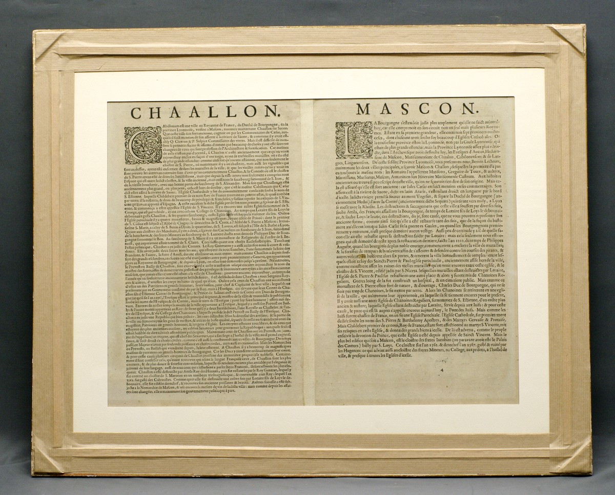 Carte de 1580 (d'époque)  Mastiscona & Cabillinum par Braun Georg Macon et Châlons-photo-3