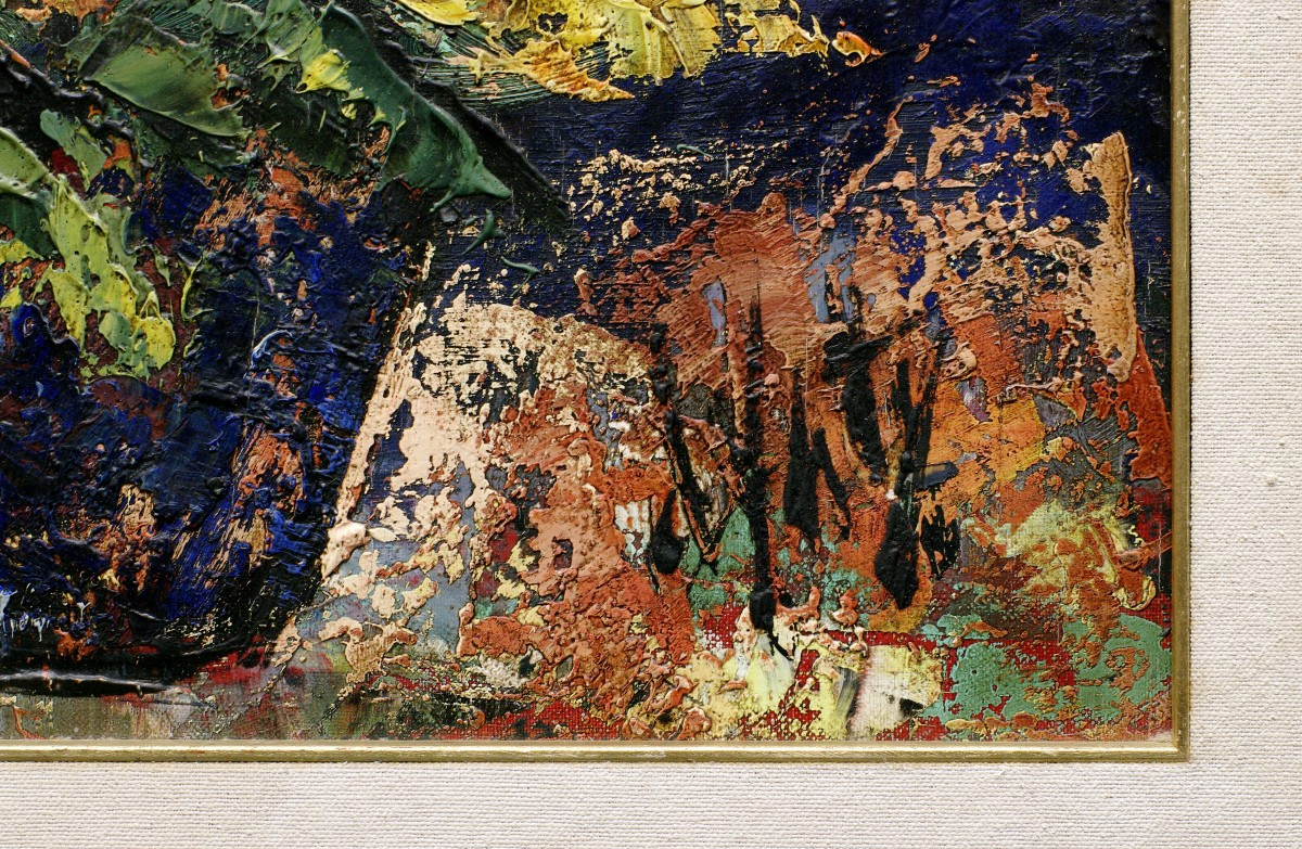 Henry Danty Circa 1970 Bouquet Of Flowers Oil On Canvas-photo-4