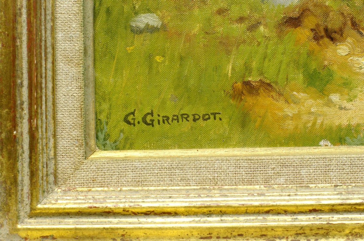 Georges Girardot Landscape Oil Painting Circa 1900-photo-3