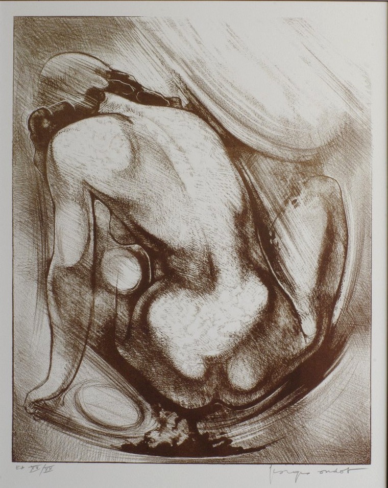 Georges Oudot Lithograph Nude Artist's Proof Besançon-photo-2