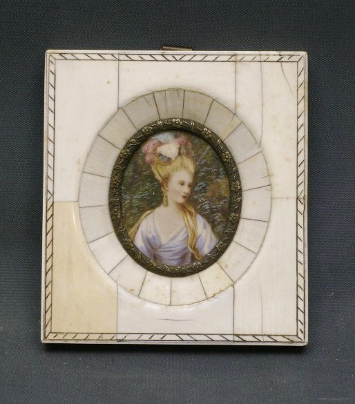 Miniature signée Romney Lady Carnac d'après un tableau de Reynolds