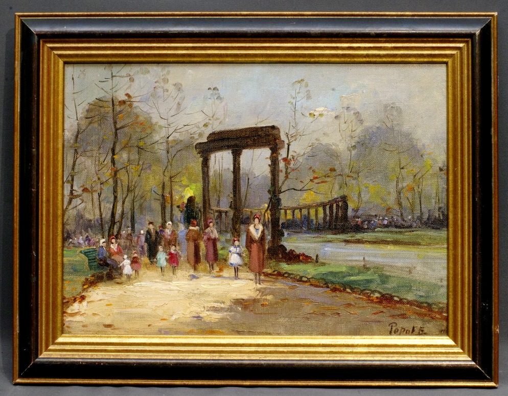 Constantin Popoff, *parc Monceau, Circa 1930*, Oil Painting