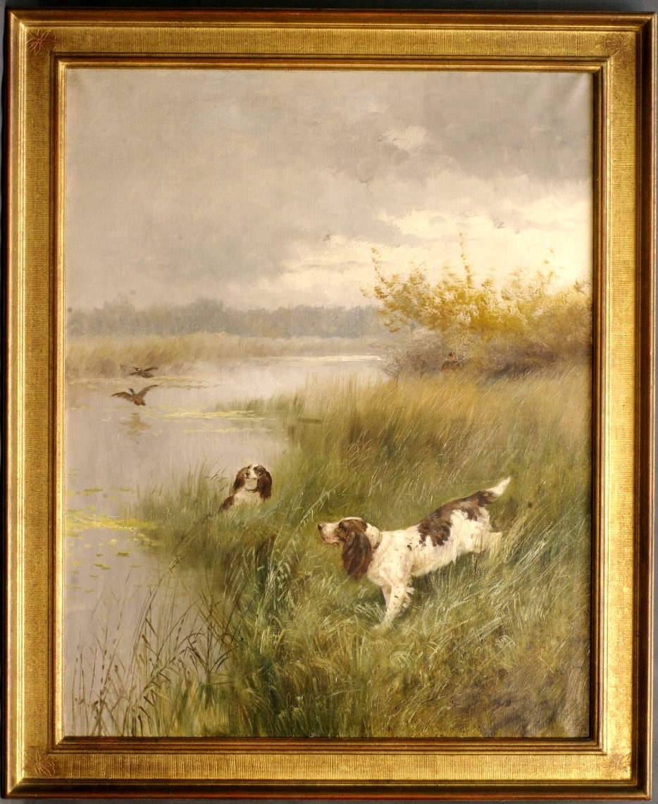 Emile Godchaux vers 1910 Chiens de chasse Epagneul Français