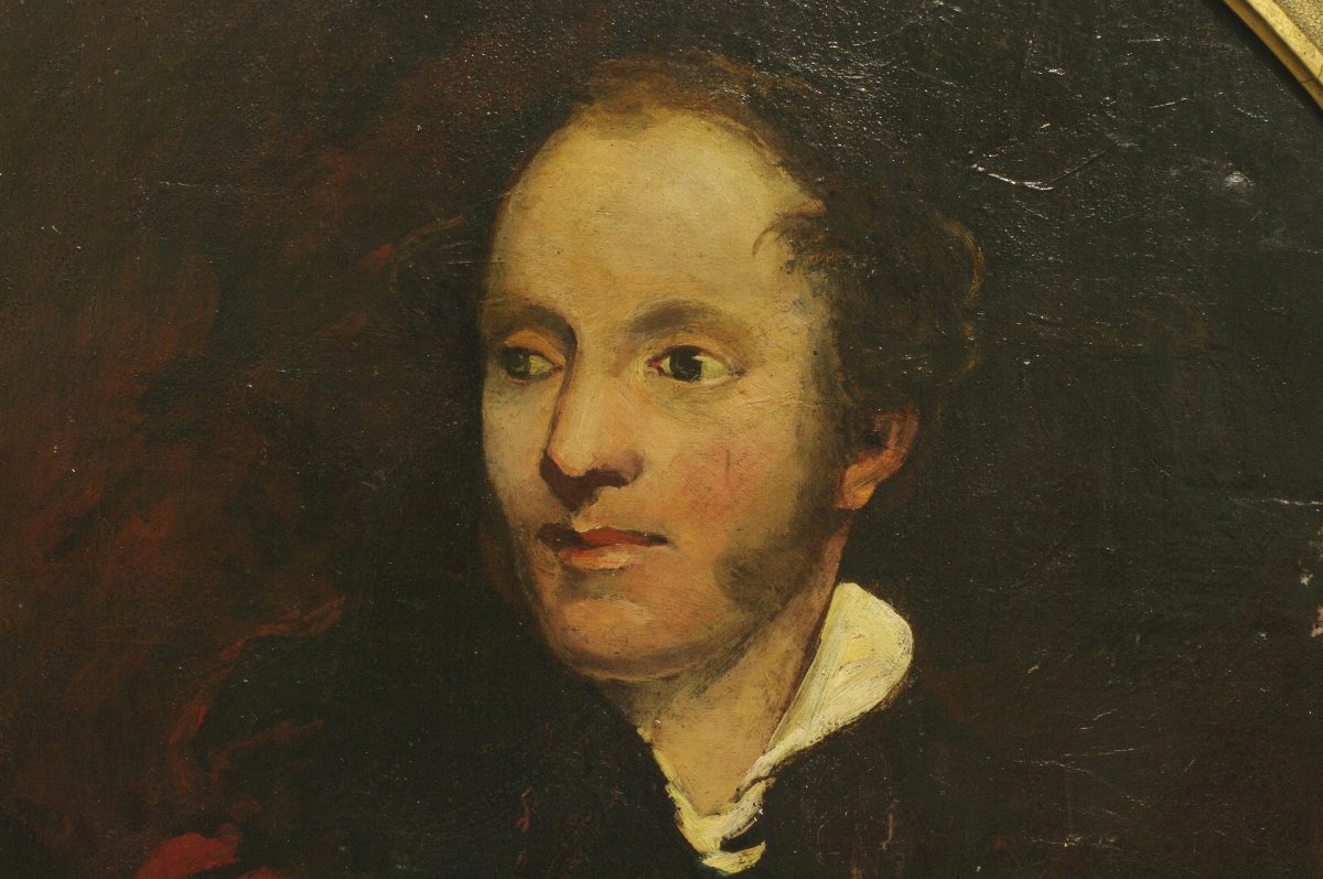 Portrait époque romantique vers 1830 école anglaise?-photo-2