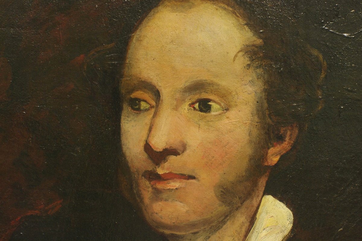 Portrait époque romantique vers 1830 école anglaise?-photo-3