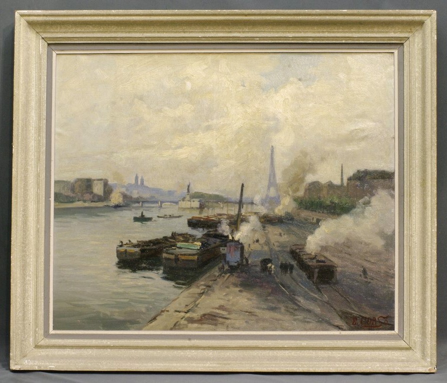 Vue de Paris par Corso école de paris genre Marquet vers 1930 quais de Seine-photo-2