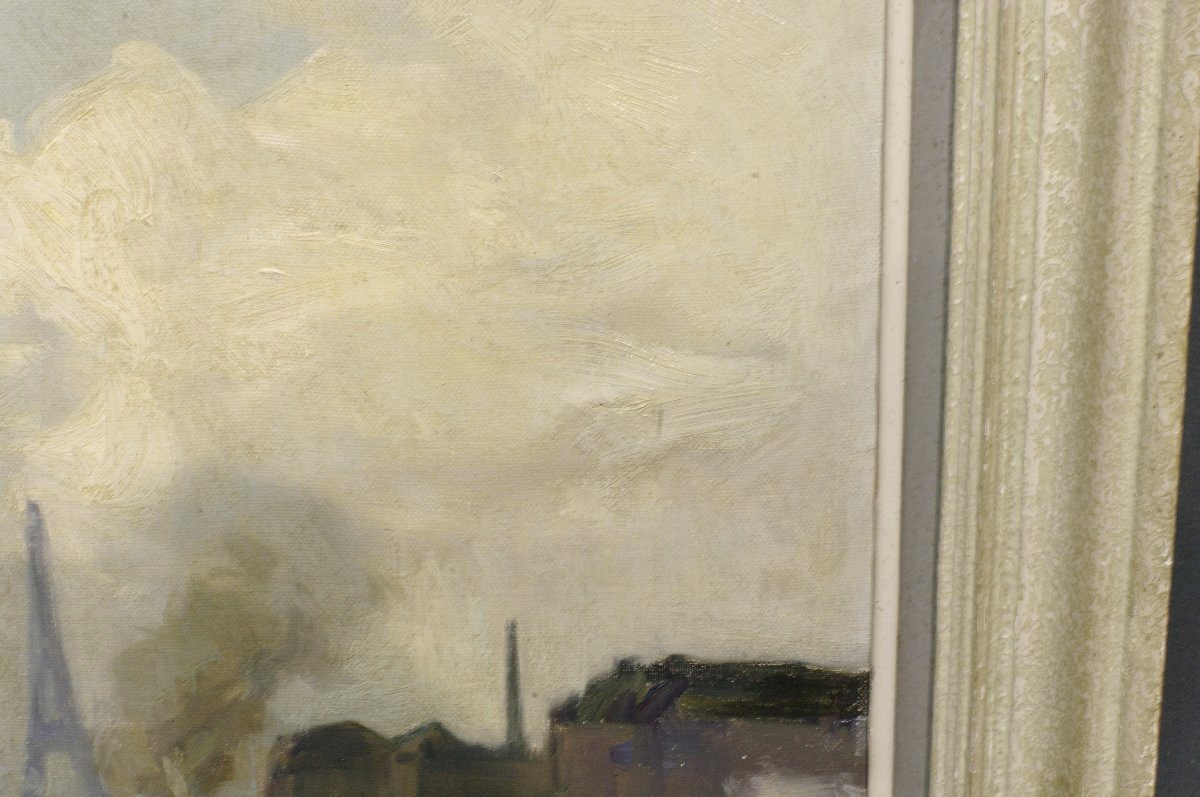 Vue de Paris par Corso école de paris genre Marquet vers 1930 quais de Seine-photo-3