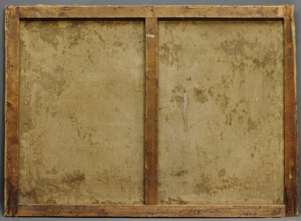 Grand tableau 1920 art-déco Fillette et poupée-photo-4