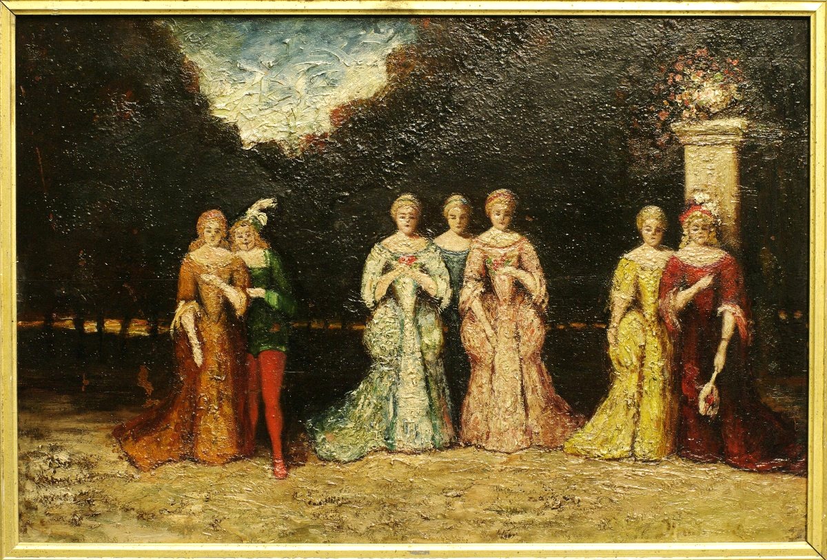 Adolphe Monticelli, Painting On Wood, 19th Century -photo-2