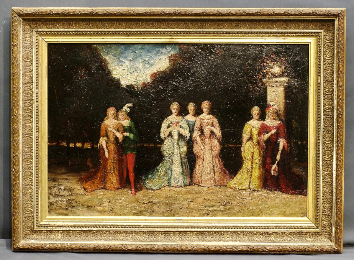Adolphe Monticelli, Painting On Wood, 19th Century 