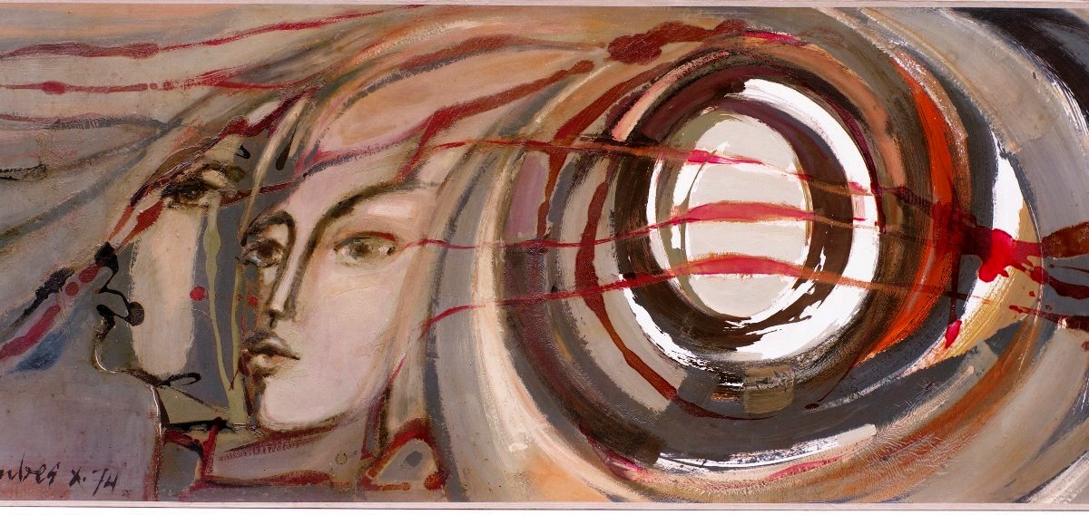 Roger Bezombes Tableau grande Fresque 1974 Vortex au visages surréalisme-photo-2