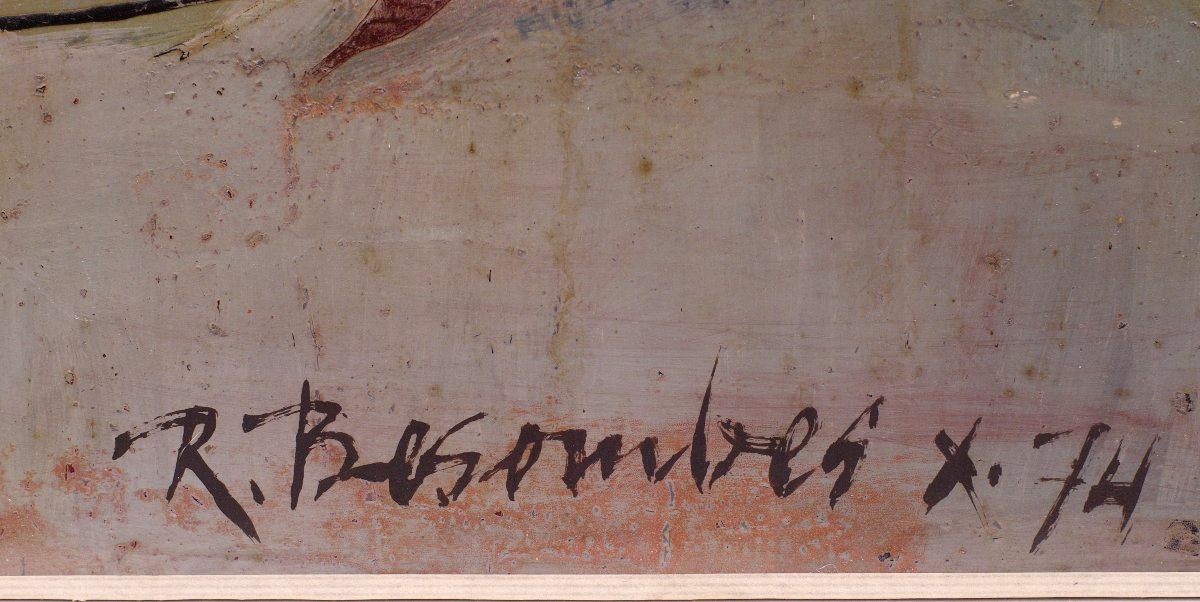 Roger Bezombes Tableau grande Fresque 1974 Vortex au visages surréalisme-photo-4