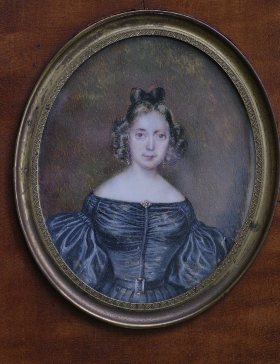 Miniature Romantic Period Jeanne Françoise Olympiade Thomas 1830-photo-2