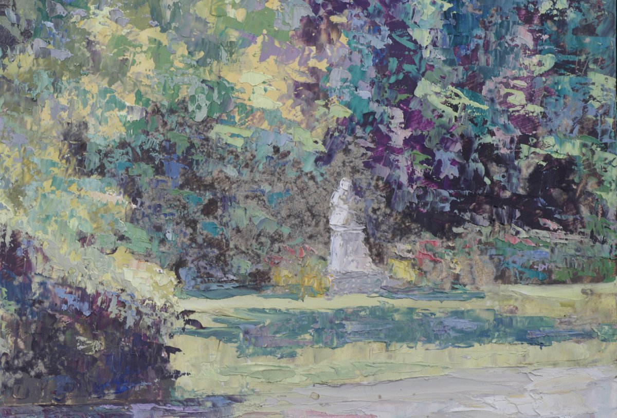 Painting By Charles Quillet Park And Monument Baden-baden-photo-3
