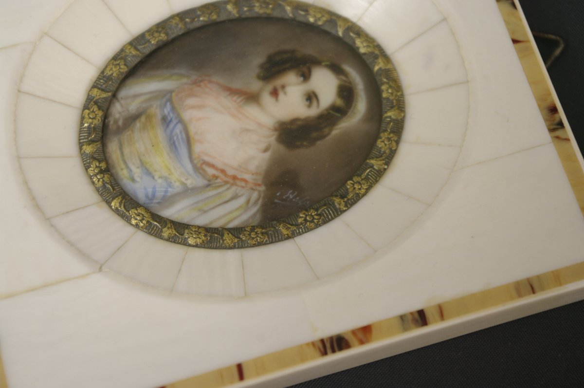 Miniature On Ivory Romantic Era Tabletterie-photo-3
