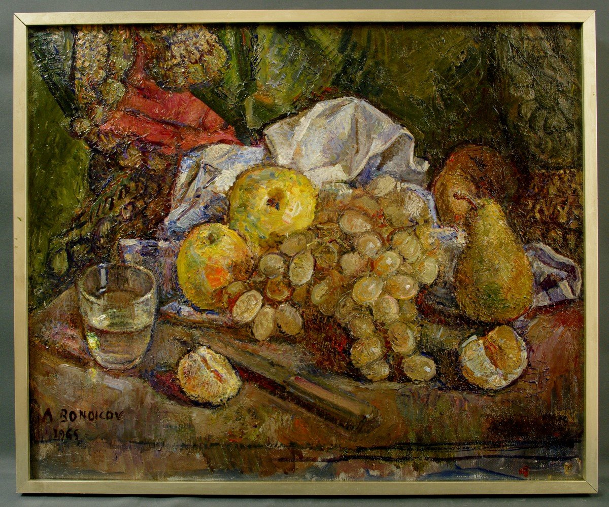 Tableau Alexandre Bondicov 1965 Nature Morte Aux Raisins 