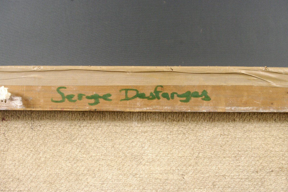 Tableau Serge Desfarges  Vers 1990 intitulé Le Y est Tombé-photo-4
