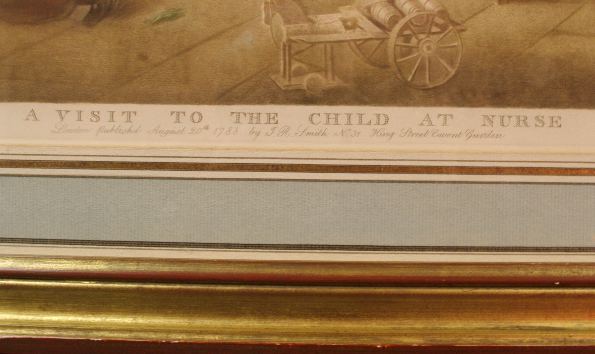 Aquatinte 1788 William  Ward & Morland A Visit To The Child At Nurse-photo-4