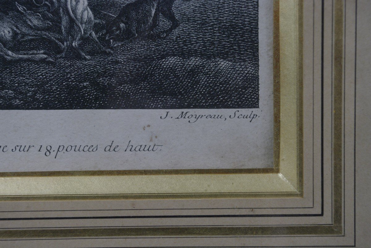 Engraving Circa 1750 Return From Hunting And Curée Jean Moyreau & Philips Wowermens-photo-4