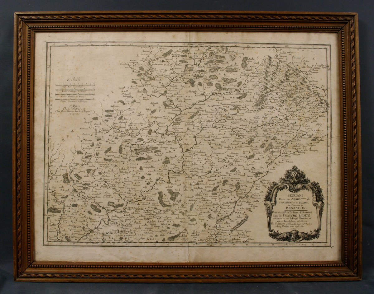 Carte Franche Comté De 1658 Par Nicolas Sanson d'Abbville Sequani Luxeuil Favernay Doubs