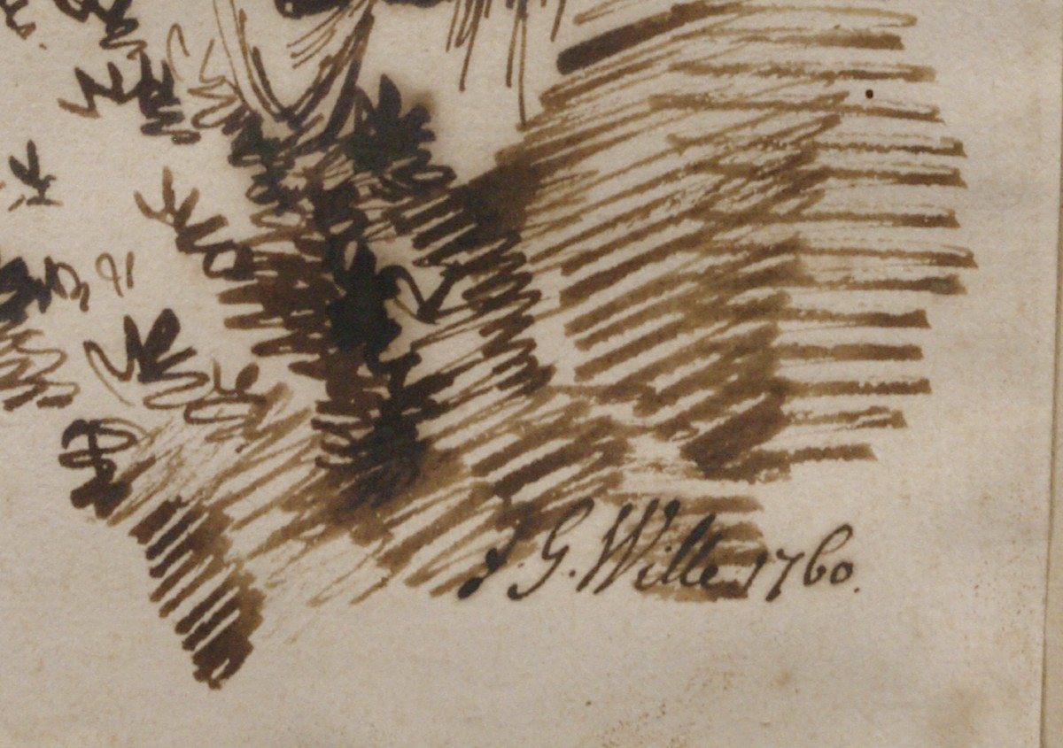 Original Drawing 1760 Johann Georg Wille (1715-1808)-photo-3