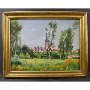 Tableau Jehan Berjonneau  Paysage De La Vienne Montmorillon  1930