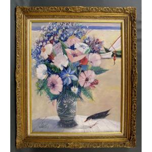 Tableau Charles Levier Bouquet De Fleurs