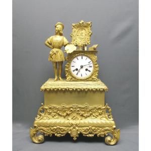 Bronze Clock Restoration Period Circa 1830 Neo Renaissance Tribute To Rafaël Painting