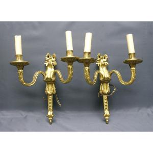 Pair Of Louis XVI Style Bronze Sconces